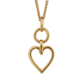Open Heart Drop Pendant With Yellow Gold Plating